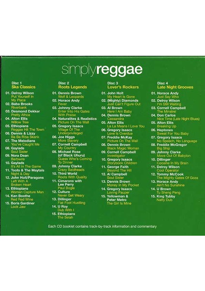 Dikkat CD Various – Simply Reggae 4xcd Box Set fiyatları
