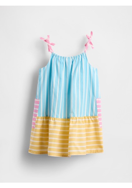Kız Bebek Çizgili Poplin Çizgili Elbise fiyatları