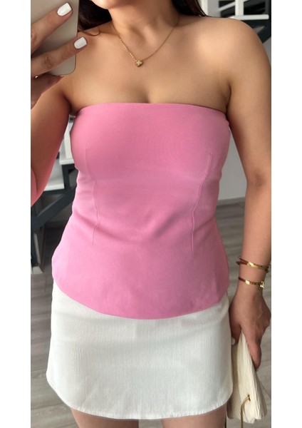 Pembe Straplez Bluz fırsatları