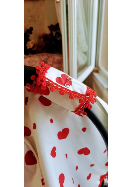 Organik Pamuk Kalp Desenli Bebek Puset Örtüsü & Müslin Battaniye 3'lü Set | Çift Yönlü Anne Yanı Seti modelleri