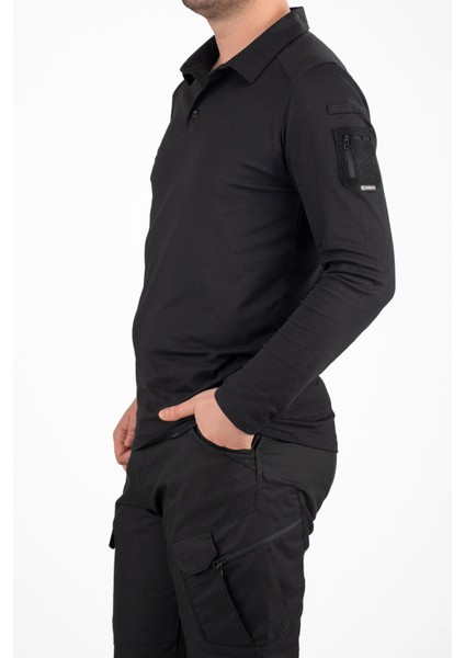 Taktik Uzun Kollu Polo Tişört - Siyah | Erkek Outdoor & Güvenlik Kıyafeti modelleri