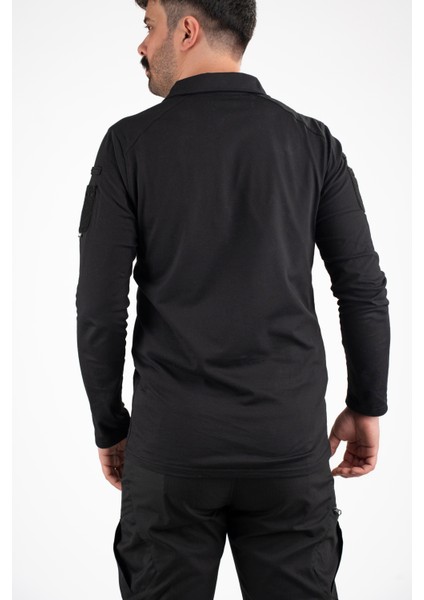 Taktik Uzun Kollu Polo Tişört - Siyah | Erkek Outdoor & Güvenlik Kıyafeti fırsatları