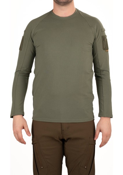 Taktik Uzun Kollu Cepli Tişört - Haki | Erkek Outdoor & Güvenlik Giyim fiyatları