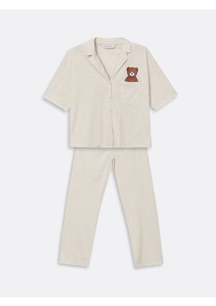 Yeni Sezon Ayi Teddy Baskili Kadin Pijama Takim - S5CU14Z8