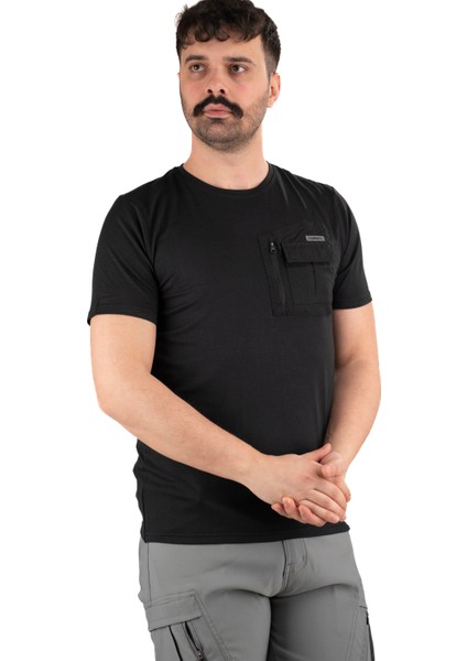 Taktik Cepli Erkek Tişört - Siyah | Outdoor & Güvenlik Stil fırsatları