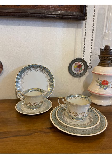 Antika Damgalı Çift Fincan