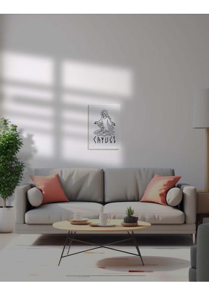 Türk Mitolojisi Seti - Mitoloji Koleksiyonu - 4’lü Nakışlı Kanvas Tablo 21X30 cm