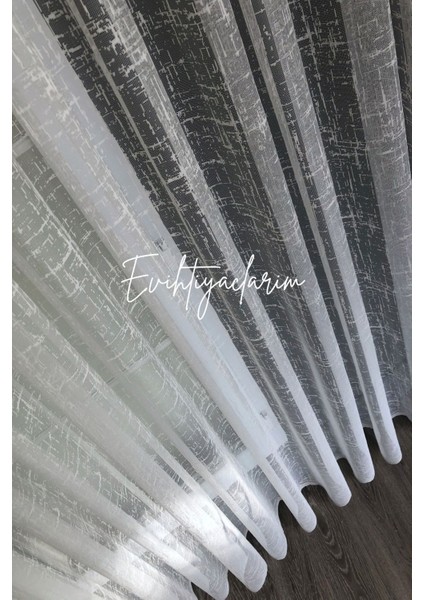 Ütü İstemez Kırışmaz Tüm Odalara Uygun Katyonik Örme Modeli 1/2 Seyrek Pileli Tül Perde