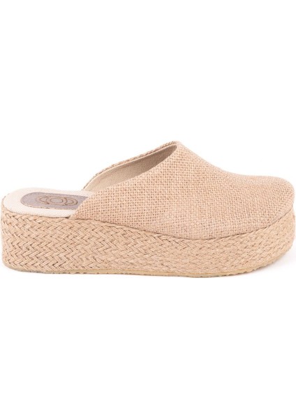 Gerçek Elişi Platformlu Burnu Kapalı Elişi Hasır Keten 5cm Topuk Sabo Terlik Handmade fiyatları