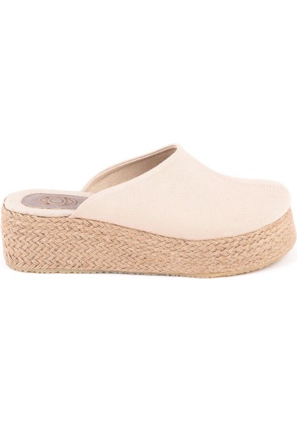 Gerçek Elişi Platformlu Burnu Kapalı Elişi Hasır Keten 5cm Topuk Sabo Terlik Handmade fiyatları