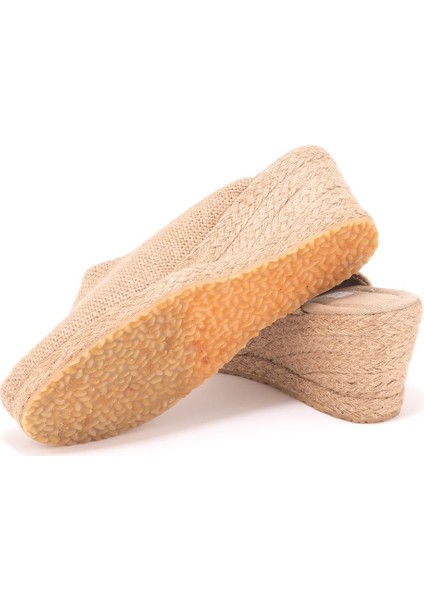 Naturel Hasır Sabo Terlik Gerçek Elişi Burnu Kapalı El Işi Kadın Keten Günlük Terlik Handmade fırsatları