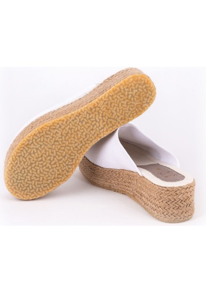 Gerçek Elişi Platformlu Burnu Kapalı Elişi Hasır Keten 5cm Topuk Sabo Terlik Handmade indirimleri
