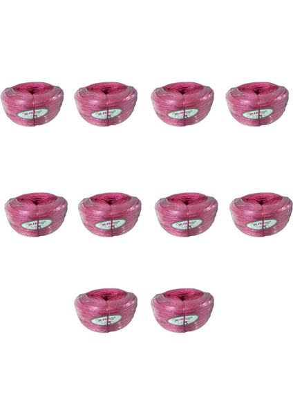 Ip Halat FH03 Pp Naylon Burgulu Örgü Çamaşır Ipi - Pembe - 100 Metre - 10 Adet