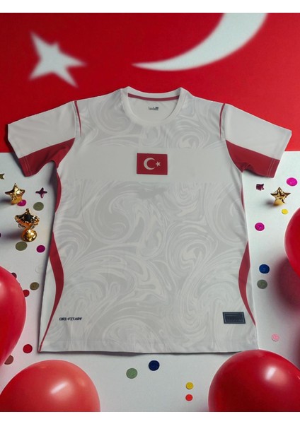 Isme Özel Yazdırmalı Türkiye Beyaz Milli Takım T-Shirt Halı Saha Forması