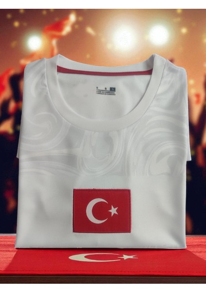 Isme Özel Yazdırmalı Türkiye Beyaz Milli Takım T-Shirt Halı Saha Forması