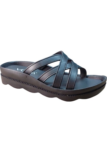 1727 Siyah Cilt Comfort Casual Anatomik Günlük Terlik