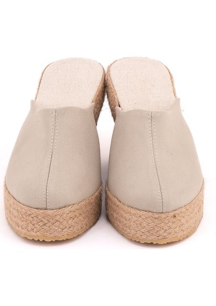 Gerçek Elişi Platformlu Burnu Kapalı Elişi Hasır Keten Sabo Terlik Handmade fiyatları