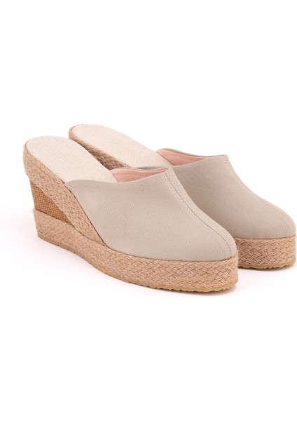 Gerçek Elişi Platformlu Burnu Kapalı Elişi Hasır Keten Sabo Terlik Handmade modelleri