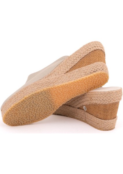 Gerçek Elişi Platformlu Burnu Kapalı Elişi Hasır Keten Sabo Terlik Handmade fırsatları