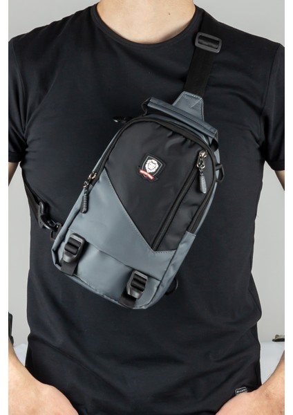 Imperteks Kumaş Günlük Çapraz Göğüs El ve Omuz Çantası Unisex Siyah Body Bag Siyah Gri 911 modelleri