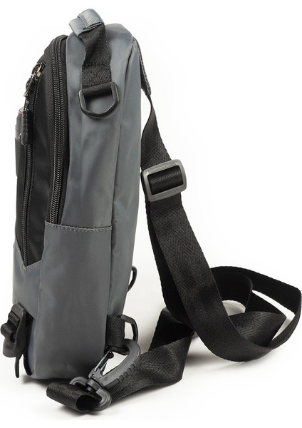 Imperteks Kumaş Günlük Çapraz Göğüs El ve Omuz Çantası Unisex Siyah Body Bag Siyah Gri 911 fırsatları