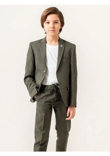 Erkek Çocuk T-Shirt Keten Ceket Belden Bağlamalı Pantolon 3'lü Spor Takım(7-10 Yaş Arası) fırsatları