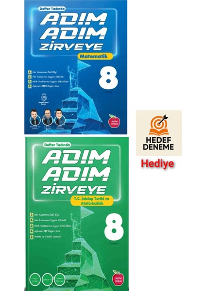Newton 8.sınıf Adım Adım Zirveye Matematik Inkılap Tarihi ve Atatürkçülük -Hedef Deneme