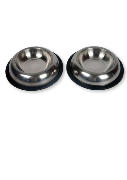 2 Adet Kedi Köpek Mama ve Su Kabı Çelik Kase 300 ml fırsatları