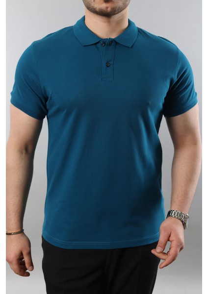 Erkek Slim Fit Dar Kesim Pamuklu Yumuşak Doku Nefes Alan Kumaş Erkek Polo Yaka T Shirt fırsatları