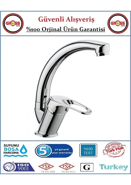 Hilal Mix Lavabo Bataryası - 40'lık Kartuş - 5 Yıl Garanti - Orjinal Ürün