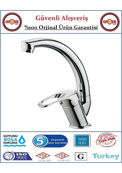 Hilal Mix Lavabo Bataryası - 40'lık Kartuş - 5 Yıl Garanti - Orjinal Ürün fiyatları