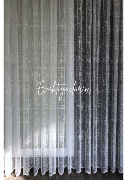 Ütü İstemez Kırışmaz Tüm Odalara Uygun Katyonik Örme Modeli 1/3 Sık Pileli Tül Perde