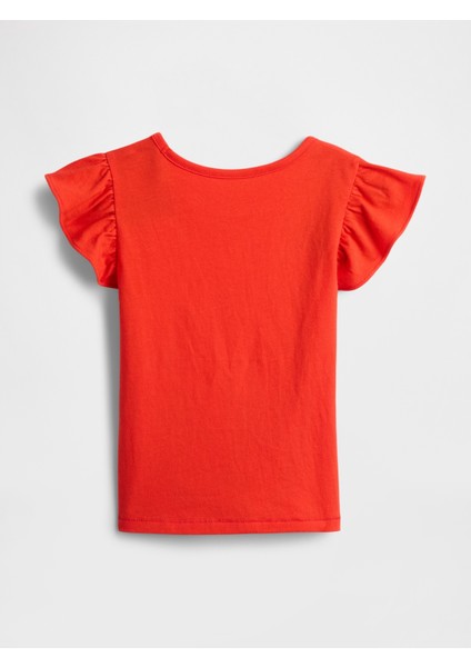 Kız Bebek Mercan Fırfır Kollu T-Shirt modelleri