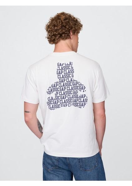 Erkek Kırık Beyaz Pocket Grafik Baskılı T-Shirt