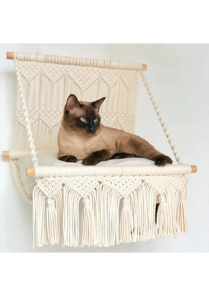 Makrome Kedi Yatağı - Hamağı
