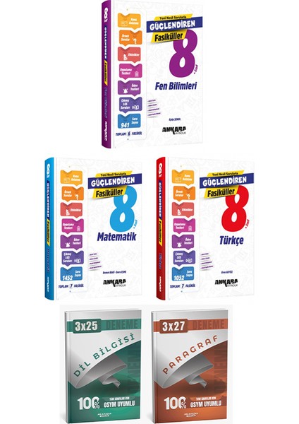 Ankara + Anla Kazan 2026 Lgs Türkçe+Matematik+Fen Fasikülleri Anla Kazan Deneme 5li Set modelleri