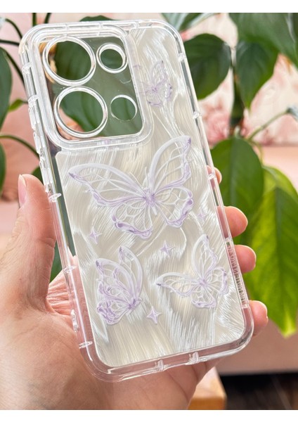 Xiaomi Redmi Note 13 Pro 4g Kılıf Parlak Hologramlı Kelebek Desenli Darbe Emici Kamera Korumalı Silikon indirimleri