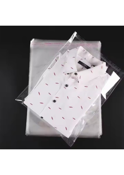 50 Adet 30X45 cm Bantlı Şeffaf Opp Jelatin Poşet, Şeffaf Poşet (30X40+5)