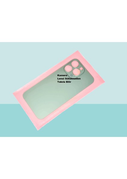 - iPhone 13 Pro Arka Pil Batarya Kapağı - Cam Kapak Geniş Lens Deliği - Yeşil
