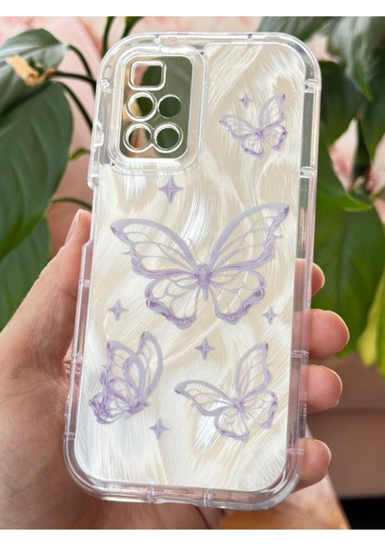 Xiaomi Redmi 10 4g 2022 Kılıf Parlak Hologramlı Kelebek Desenli Darbe Emici Kamera Korumalı Renkli Silikon indirimleri
