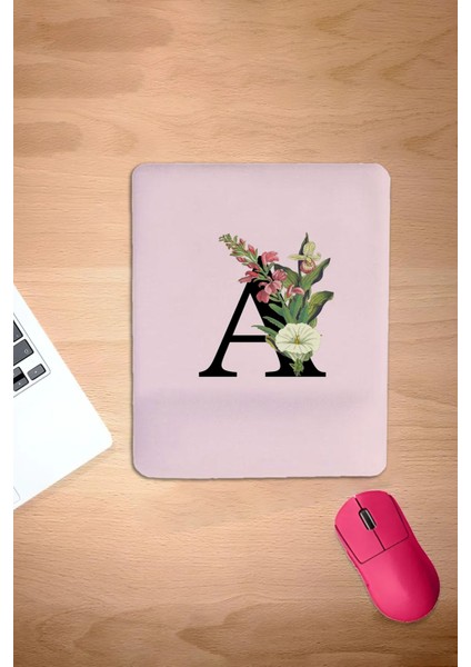A Harfi, Isim Özel Mousepad, A Harfi Desenli Bilek Destekli, Konforlu Mousepad,
