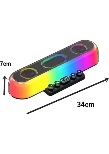 LG445 - Rgb Bilgisayar Hoparlör - Şarjlı Taşınabilir Bluetooth Hoparlör - Fm Radyo