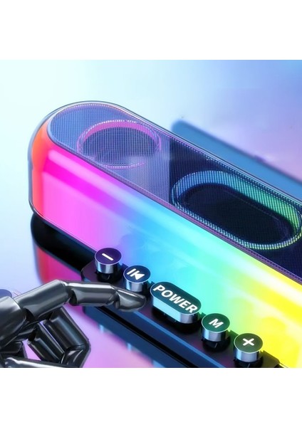 LG445 - Rgb Bilgisayar Hoparlör - Şarjlı Taşınabilir Bluetooth Hoparlör - Fm Radyo