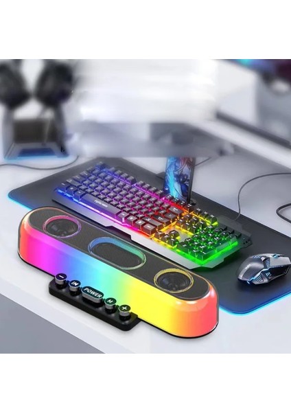 LG445 - Rgb Bilgisayar Hoparlör - Şarjlı Taşınabilir Bluetooth Hoparlör - Fm Radyo