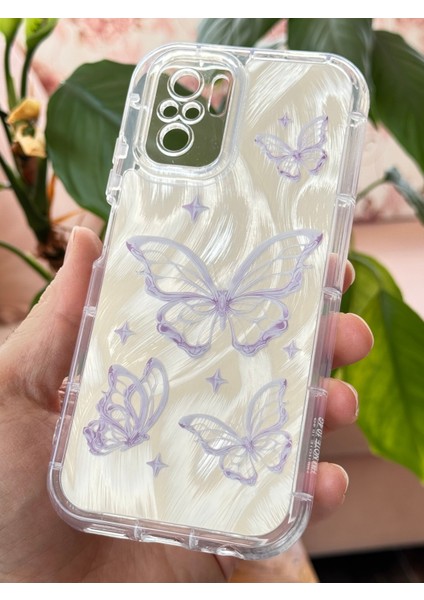 Xiaomi Redmi Note 10-10S Kılıf Parlak Hologramlı Kelebek Desenli Darbe Emici Kamera Korumalı Renkli Silikon fırsatları