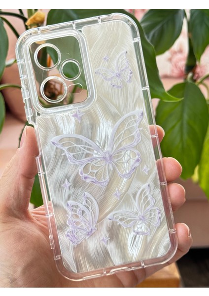 Xiaomi Redmi Note 12 Pro 5g Kılıf Parlak Hologramlı Kelebek Desenli Darbe Emici Kamera Korumalı Silikon fiyatları