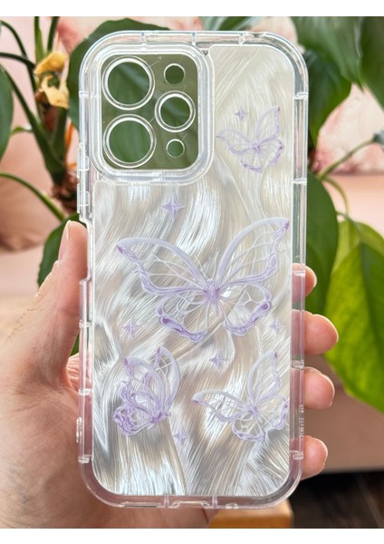 Xiaomi Redmi 12 4g Kılıf Parlak Hologramlı Kelebek Desenli Darbe Emici Kamera Korumalı Renkli Silikon fiyatları