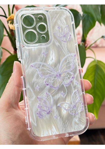 Xiaomi Redmi 12 4g Kılıf Parlak Hologramlı Kelebek Desenli Darbe Emici Kamera Korumalı Renkli Silikon indirimleri