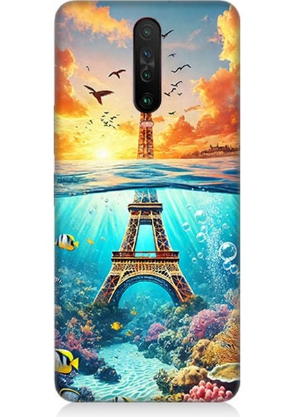 Xiaomi Poco X2 Uyumlu Denizaltında Eyfel Hayali Desenli Silikon Kılıf