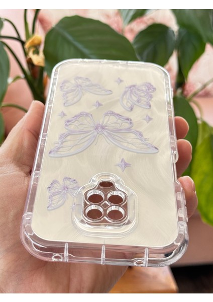 Xiaomi Redmi Note 9s - 9 Pro Kılıf Parlak Hologramlı Kelebek Desenli Darbe Emici Kamera Korumalı Silikon indirimleri